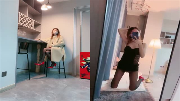 黑丝高跟真空上阵 苗条尤物湿身自慰 指尖挑逗小穴流水 求狼友巨根填满